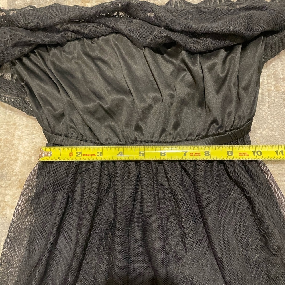 Express Strapless Lined Floral Lace With Back Cutout Black Whimsigoth Size Small - Picture 11 of 13